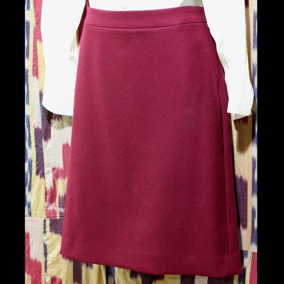 J. CREW Solid Burgundy Pencil Skirt - Picture 1 of 3